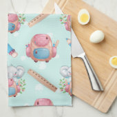 Terug naar School Elephant Pattern Theedoek (Quarter Fold)