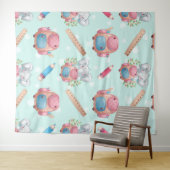 Terug naar School Elephant Pattern Wandkleed (In Situ (horizontaal))