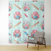 Terug naar School Elephant Pattern Wandkleed (In situ)