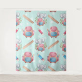 Terug naar School Elephant Pattern Wandkleed (Voorkant)