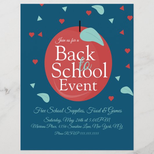 Terug naar school evenement Fruit Appel Flyer (Voorkant)