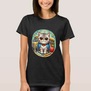 Terug Naar School Exotische Korthaar Kat Jongens M T-shirt
