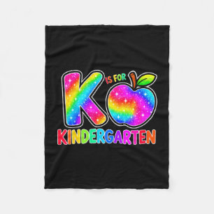 Terug naar school f is voor kleuterschool regenboo fleece deken