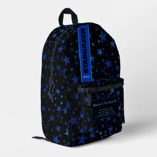 Terug naar School Faux Blue Glitter Sterrennacht Bedrukte Rugzak
