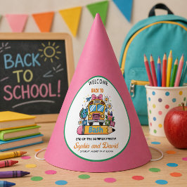 Terug naar school feest! Bewerkbare einde van de z Feesthoedjes
