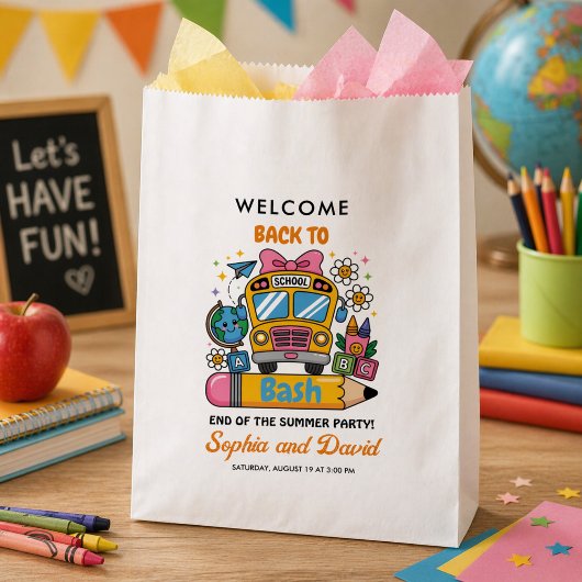 Terug naar school-feest! Bewerkbare eindejaars zom Bedankzakje