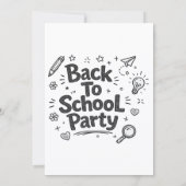 Terug Naar School Feest Doodle Kaart (Achterkant)