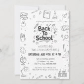 Terug naar school feest handgetekend kaart (Voorkant)