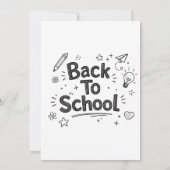 Terug naar school feest handgetekend kaart (Achterkant)