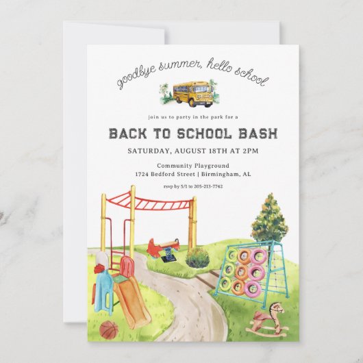 Terug naar school | Feest op het speelplein park Kaart (Voorkant)