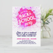 Terug naar school feest Paint Splatter Invite - ro Kaart (Staand voorkant)
