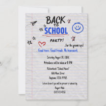 Terug naar school feest uitnodiging | Leuke school