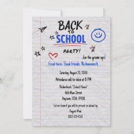 Terug naar school feest uitnodiging | Leuke school