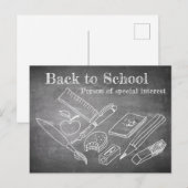 Terug naar school feestdagenkaart (Voorkant / Achterkant)