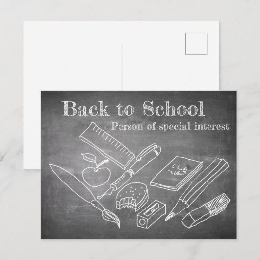 Terug naar school feestdagenkaart (Voorkant / Achterkant)