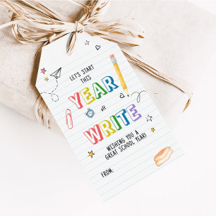Terug naar School First Day Favorieten Tags Cadeaulabel