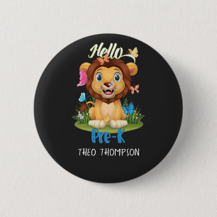 Terug naar School First Day of Pre-K Lion & Butter Ronde Button 5,7 Cm