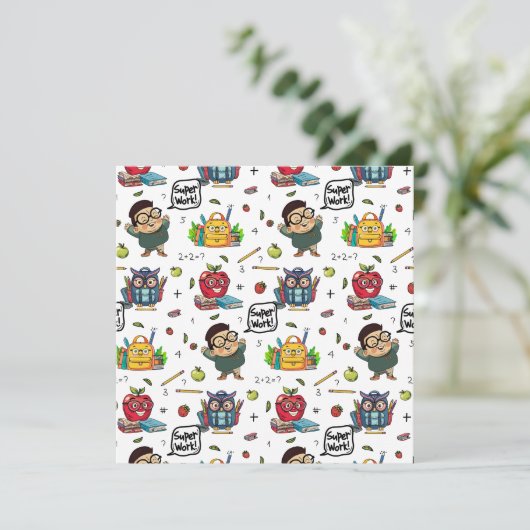 Terug naar School Flat Kaart (Staand voorkant)