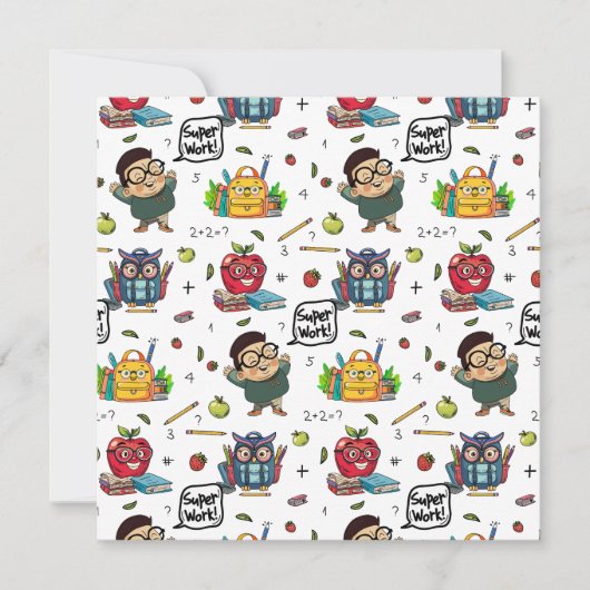 Terug naar School Flat Kaart (Voorkant)