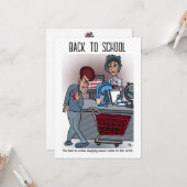 Terug naar School Flat Wenskaart Kaart (Voorkant / Achterkant in situ)