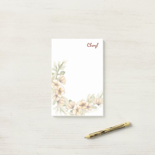 Terug naar School Floral Post-it® Notes (Op bureau)