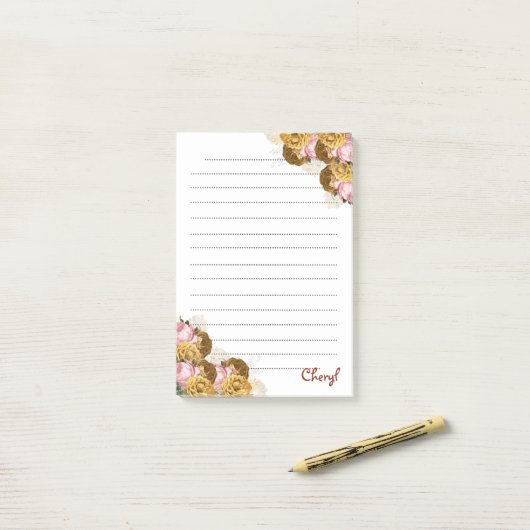 Terug naar School Floral Post-it® Notes (Op bureau)