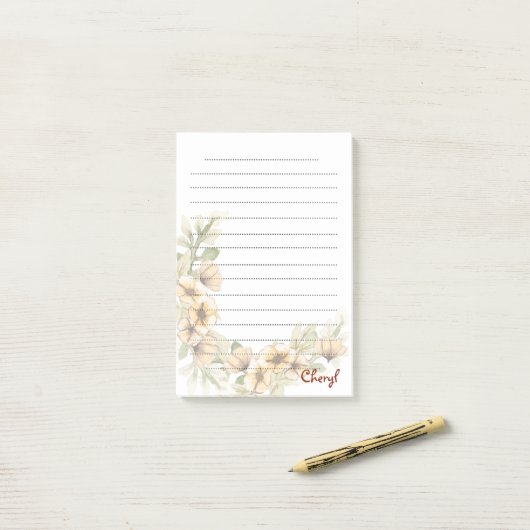 Terug naar School Floral Post-it® Notes (Op bureau)