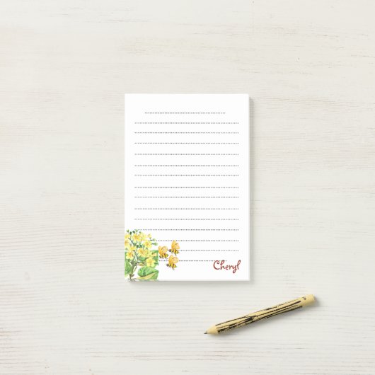 Terug naar School Floral Post-it® Notes (Op bureau)