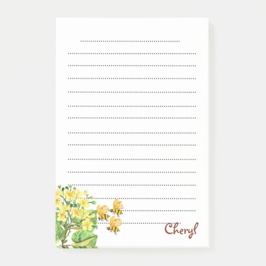Terug naar School Floral Post-it® Notes (Voorkant)