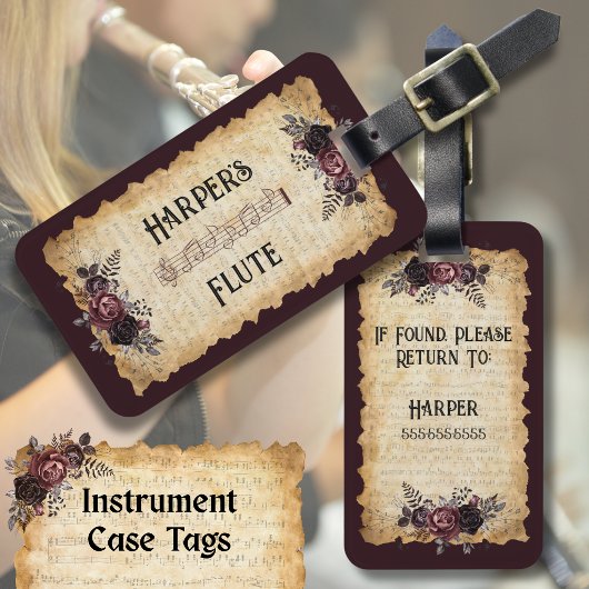Terug naar school Fluit Instrument Koffer Label Bagagelabel