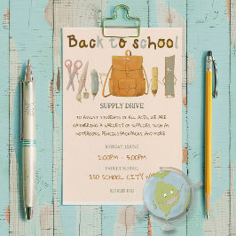 Terug naar School Friends Supply Drive Fundraise Kaart