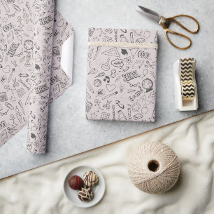 Terug naar School Fun en Elegant Dusty Pink Cadeaupapier