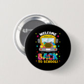Terug naar School Fun Outfit School Bus Driver Ronde Button 5,7 Cm (Voorkant /achterkant)