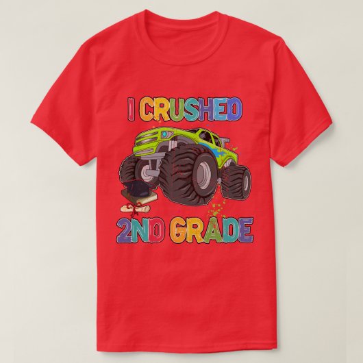 Terug naar School Funny Monster Truck I Crush and T-shirt (Design voorkant)
