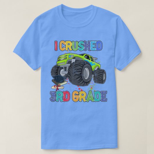 Terug naar School Funny Monster Truck I Crush rd G T-shirt (Design voorkant)