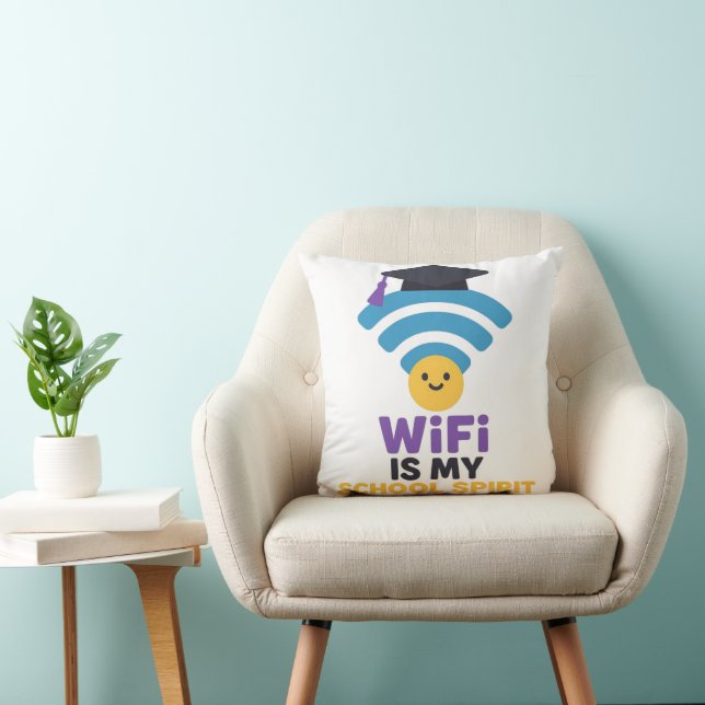 Terug naar School Funny Student Life WiFi Humor Kussen (Stoel)
