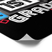 Terug naar school Game On 1e klas leuke gamer kind Poster (Hoek)