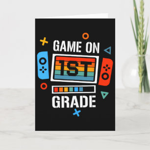 Terug naar school Game On 1e leerjaar Grappige Gam Kaart