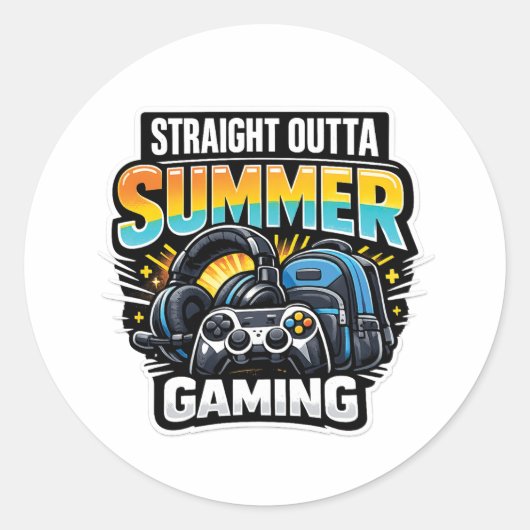 Terug naar school Gaming Design Ronde Sticker (Voorkant)