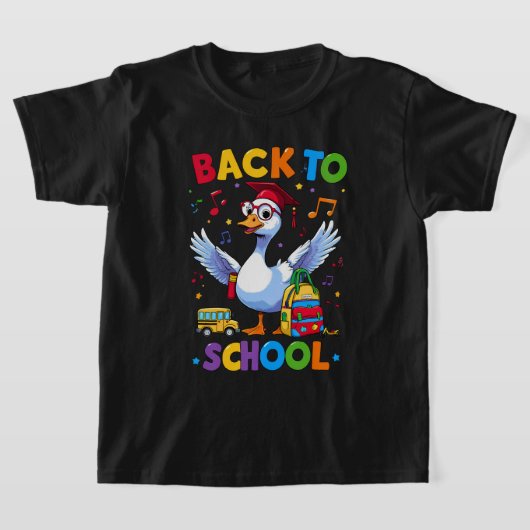 Terug naar school gans – Kleurrijk leuk T-shirt on (Laagn)