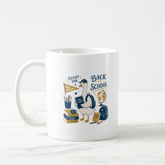 Terug naar school Gans Retro Koffiemok (Links)