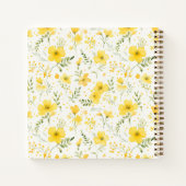 Terug naar school geel wilde bloem patroon bloemen notitieboek (Achterkant)