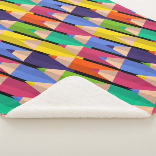 terug naar school gekleurde potloden sherpa deken (3/4)