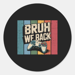 Terug naar school gelukkige eerste dag gamer leraa ronde sticker