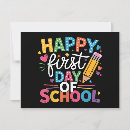 Terug naar school Gelukkige eerste schooldag Leraa (Voorkant)