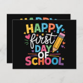 Terug naar school Gelukkige eerste schooldag Leraa (Voorkant / Achterkant)