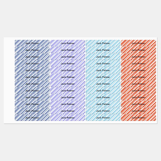 Terug naar school gestreepte labels voor jongens e (Vel)