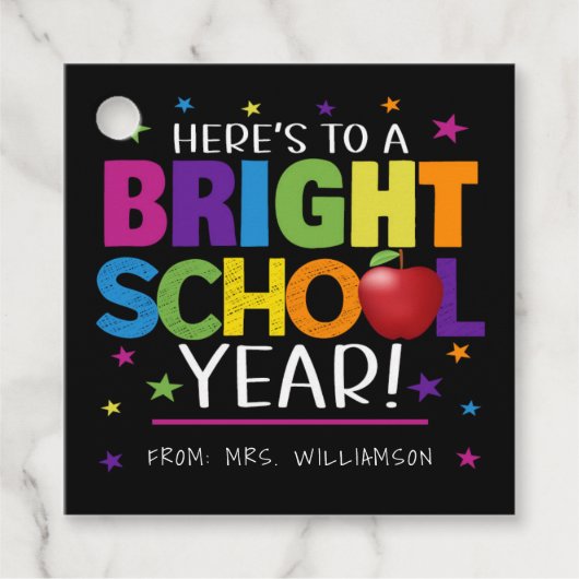 Terug naar School Gift Label, Bright School Jaar G Bedankjes Labels (Voorkant)