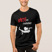 Terug naar school Gitaar Speler Studie Tri-Blend Shirt (Voorkant)