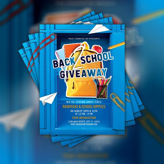 Terug naar school Giveaway Flyer School Locker Fly